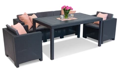 Kunststof rotan meubelen met tafel antraciet Colorado Apetito 5 Bica
