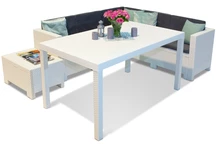 Witte hoek tuinset met dining tafel Colorado Comida 5 Bica