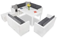 Witte tuinmeubelen van kunststof rotan Colorado Comida 9 Bica