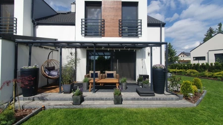 Aluminium terrasoverkapping Sierra Palram - Canopia 3 x 6,1 m grijs