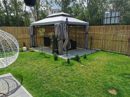 Tuinpaviljoen met klamboe en gordijnen Valencia 3x4m grijs Garden Point