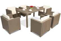 Colorado Premium 6 cappuccino Bica technorattan set