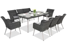 Exclusieve dining tuinset van kunststof rotan Córdoba antraciet voor 8 personen Garden Point