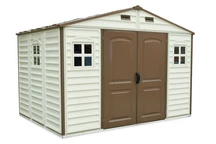 Groot kunststof huis Duramax WoodSide 10,5x8