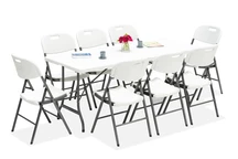 Horecameubels - klaptafel 180 cm + 8 stoelen set
