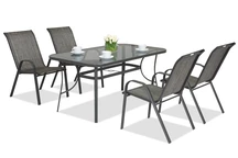 Metalen tuinmeubelen Modena grijs voor 4 personen Garden Point