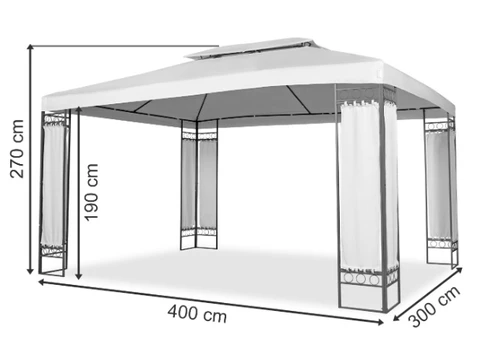 Malta tuinpaviljoen 3 x 4 m crème Tuinpunt