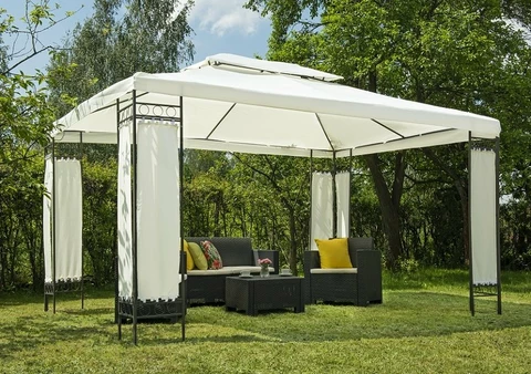 Malta tuinpaviljoen 3 x 4 m crème Tuinpunt
