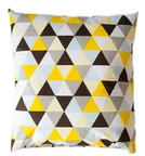Sierkussen 45x45 geel en bruine driehoeken