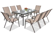 Stalen dining tuinset Modena Bruin voor X personen Garden Point
