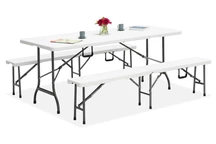 Inklapbare cateringtafelset 180 cm + 2 banken
