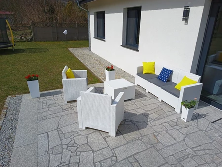 Wit technorattan meubel met 3-zitsbank Nebraska Coffee Box 5 met Bica box