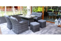 Technorattan poefs voor de Toledo antraciet Garden Point set - 2 stuks