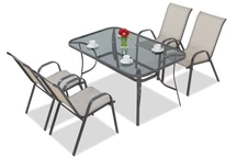 Dining tuinset Modena lichtgrijs voor 4 personen Garden Point