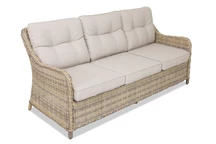 Driezitsbank van kunststof rotan Toledo beige Garden Point