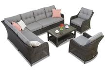 Garden Point technorattan set met hoek Toledo Corner 7 antraciet