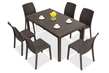 Houston/Virginia bruin technorattan meubelset voor 6 personen Bica