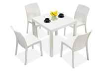 Kunststof rotan meubelset wit Dallas/Virginia 4 Bica