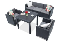Kunststof rotan set met grote bank Colorado Dallas Apetito 5 met box