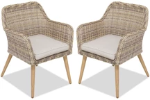 Kunststof rotan stoel Cordoba 2 stuks Garden Point zand