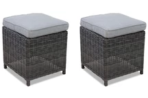 Kunststof rotan voor set Toledo antraciet Garden Point - 2 stuks