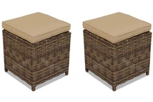 Kunststof rotan voor set Toledo bruin Garden Point - 2 stuks