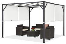 Metalen terraspergola Santorini 3 x 3 m antraciet-wit Garden Point