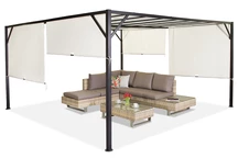 Metalen terraspergola Santorini 4 x 4m crème Garden Point