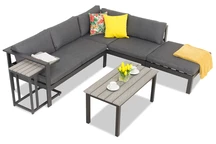 Moderne aluminium hoek loungeset Cardiff antraciet Garden Point