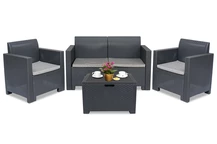 Nebraska technorattan Coffee Box 4 antraciet Bica set met doos