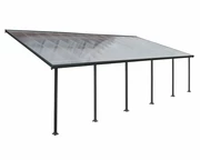Polycarbonaat terrasoverkapping Feria Palram 3 x 9,71 m grijs
