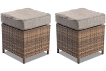 Set van 2 kunststof rotan krukken Parma bruin Garden Point