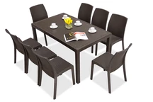 Set van tuinmeubels van kunststof rotan Houston/Virginia bruin voor 8 personen Bica