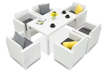 Technorattan eetset Nebraska Premium 6 antraciet Bica