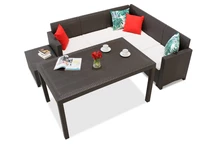 Technorattan hoek met tuintafel Nebraska Comida 5 bruin Bica