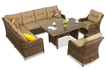 Technorattan set met hoek Toledo Comida 7 bruin Garden Point