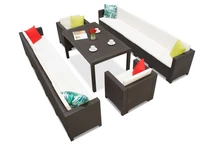 Technorattan set met twee grote banken Colorado Fiesta Max 12 antraciet Bica