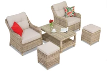 Toledo Terrace technorattan set met beige Garden Point poefs