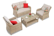 Tuinpunt technorattan set Toledo Coffee 4 beige