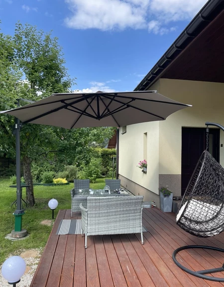 Garden Point grijs Pisa 3,5m paraplu