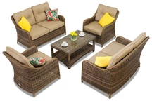 Garden Point exclusieve technorattan meubelset Toledo Coffee 6 bruin