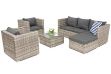 Roma Corner 6 Garden Point grijs technorattan tuinmeubelset