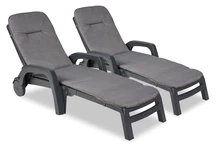 Set van twee tuinstoelen met kussen Miami Bica antraciet