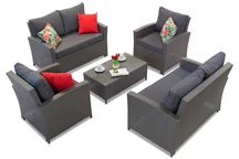 Tuinpunt technorattan meubels Parma Coffee 6 antraciet