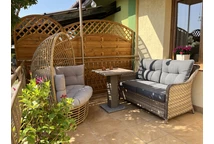 Kunststof rotan tweezitsbank Toledo Garden Point cappuccino