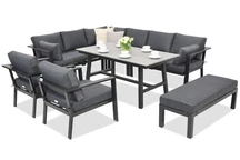 Aluminium tuinmeubelen Sydney Comida 7 met bank Garden Point antraciet