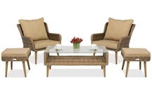 Bilbao Terras tuinmeubelen met 2 poefs Garden Point bruin