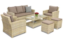 Bristol Coffee 5 + 2 Tuinpunt beige technorattan tuinmeubelen