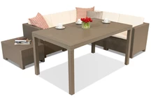 Colorado Comida 5 cappuccino Bica technorattan hoek met tuintafel