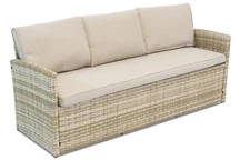 Driezitsbank van kunststof rotan Monaco Garden Point beige